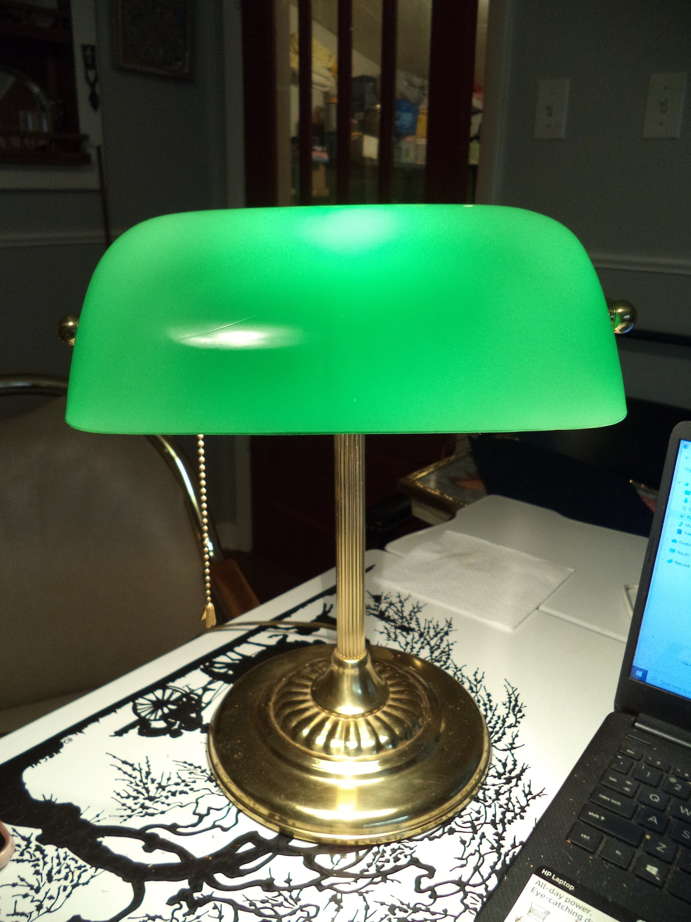 Solid Brass Bankers Lamp Art Deco Office Desktop Green Glass Shade England  Library University Classic Mantique Tiffany Gift Idea Him Her -  Canada