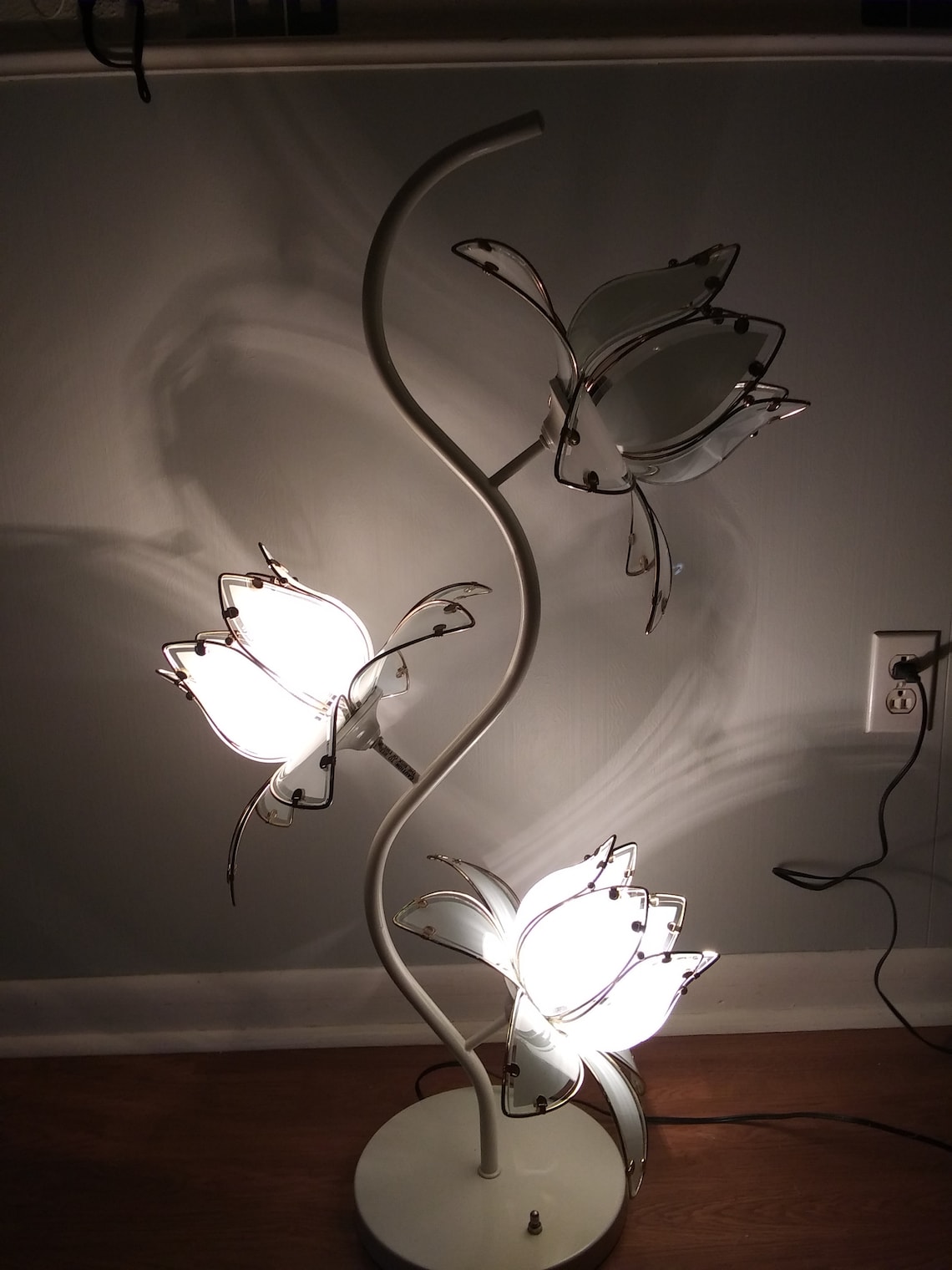 Vintage Three Lotus Flower Floor Lamp by Anthony California Etsy
