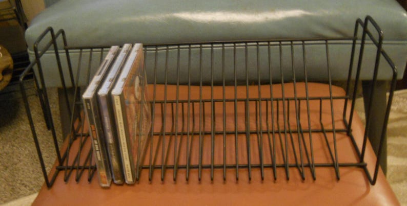 Vintage Wire Desk Top CD Storage Rack - Etsy