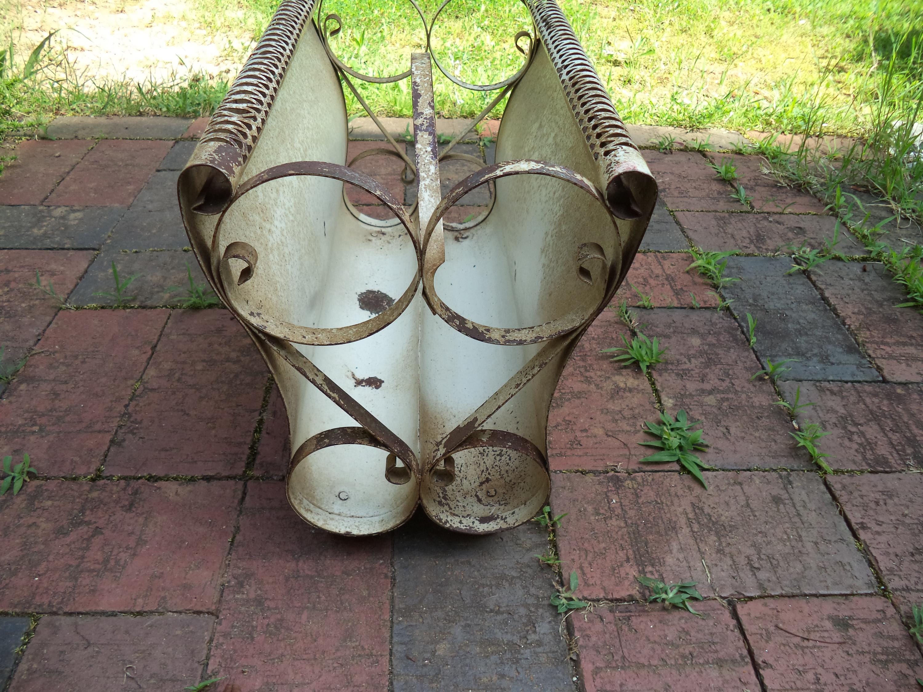 Antique Toleware Metal Magazine Rack Scrollwork Fretwork Circa 40's - Etsy