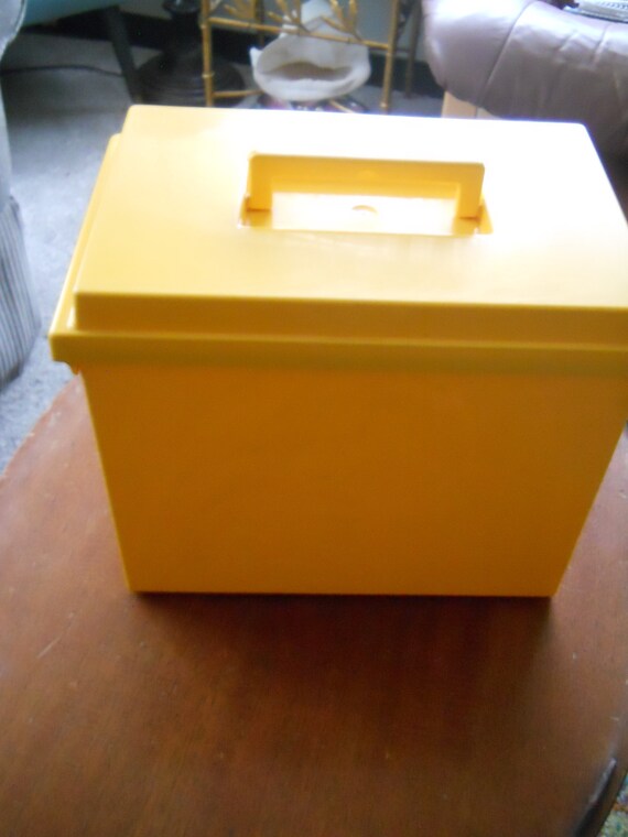 Vintage Oxford Mcfile Expandable Storage Box School Bus Yellow