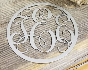 Laser Cut Metal Round Monogram - 24inch