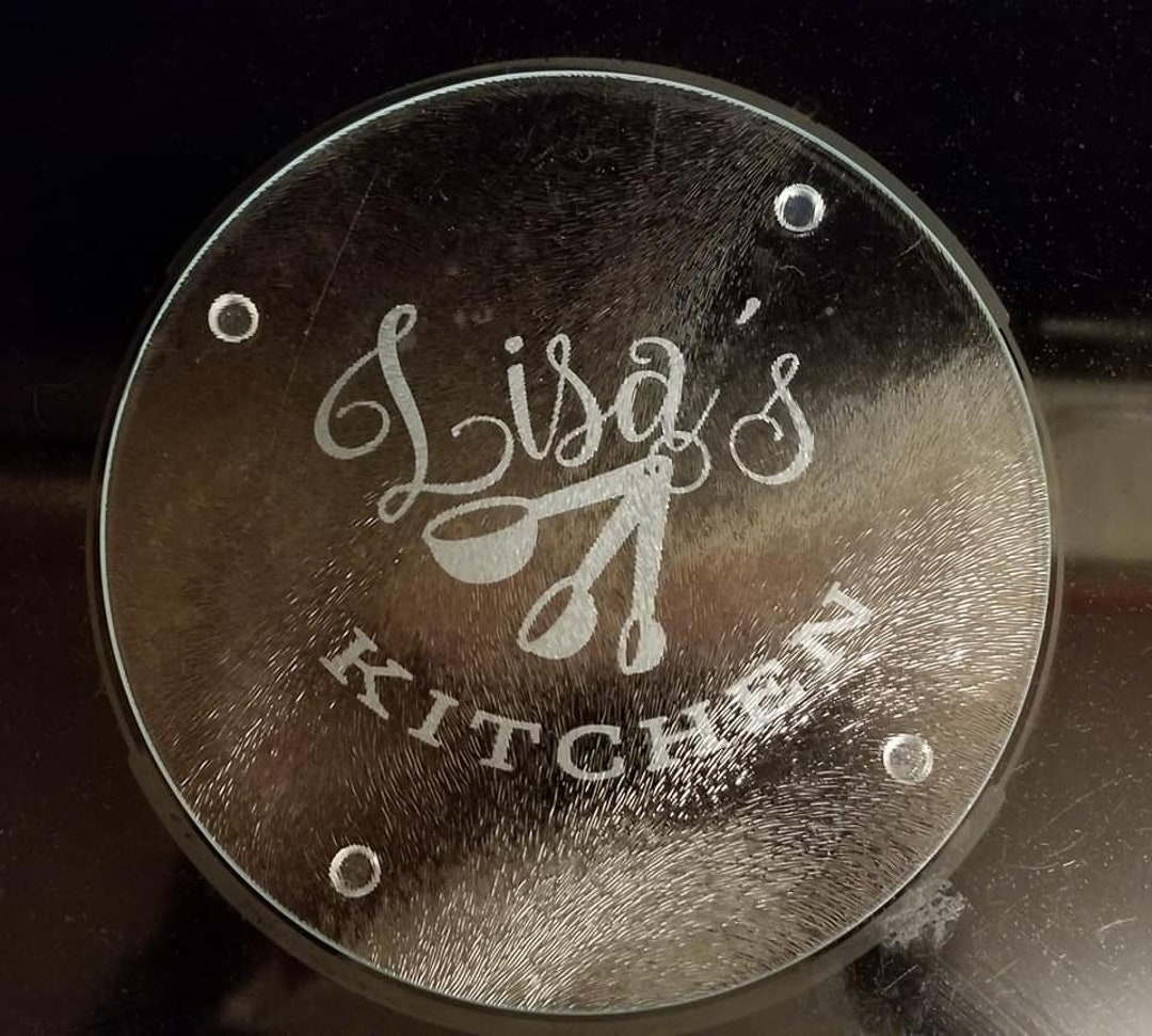 Glass Trivet Cutting Board Etched Custom Design Round or Square Etsy