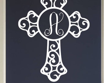 Vinyl Initial for glass doors, large windows, or walls CELTIC CROSS