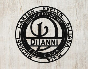 24in round family names sign - DiIanni