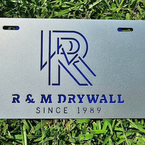 Car Tag/License Plate Custom Laser Cut Metal Cutout with Single Color Backer