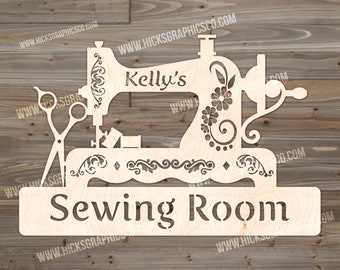 Sewing Room Vintage Sewing Machine sign digital files WITH CUSTOMIZATION