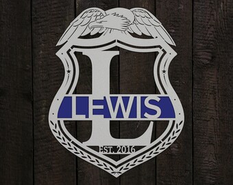 18in x 24in 2-piece Law Enforcement Laser Cut Metal Sign Powder Coated
