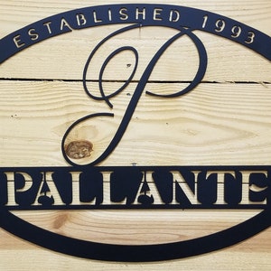 20&quot; x 30&quot; Laser Cut Metal Sign with Family Name, Est Date, and Street Address
