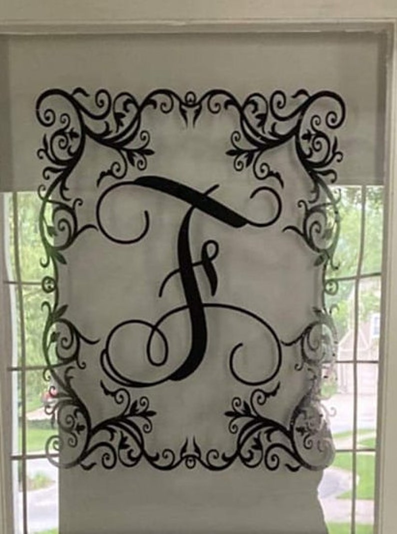 Vinyl Initial for glass doors large windows or walls Etsy
