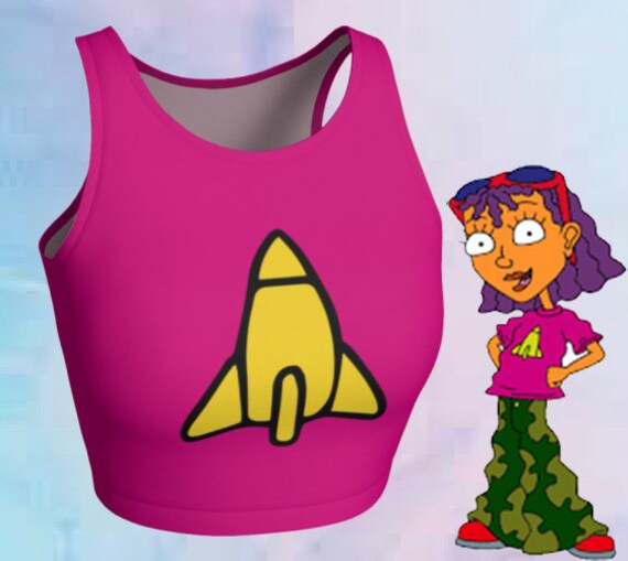 cartoon print crop top