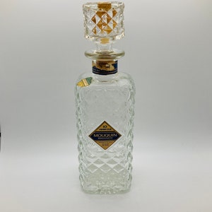 Mouquin Brandy Bottle/ Decanter/ Diamond Quilted Glass