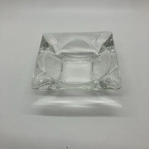 Vintage Square Clear Glass Ashtray