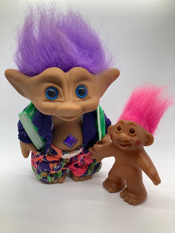 1980s 8 Treasure Troll and Small Troll Set of 2 Trolls Ace Novelty Co. INC. DAM Etsy