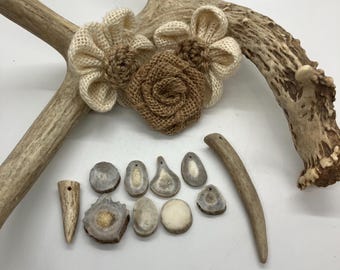 Deer Antler Pendants, Set of 10, Miscellaneous Lot
