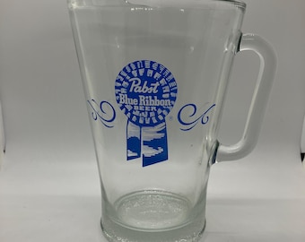 Pabst Blue Ribbon Glass Beer Pitcher