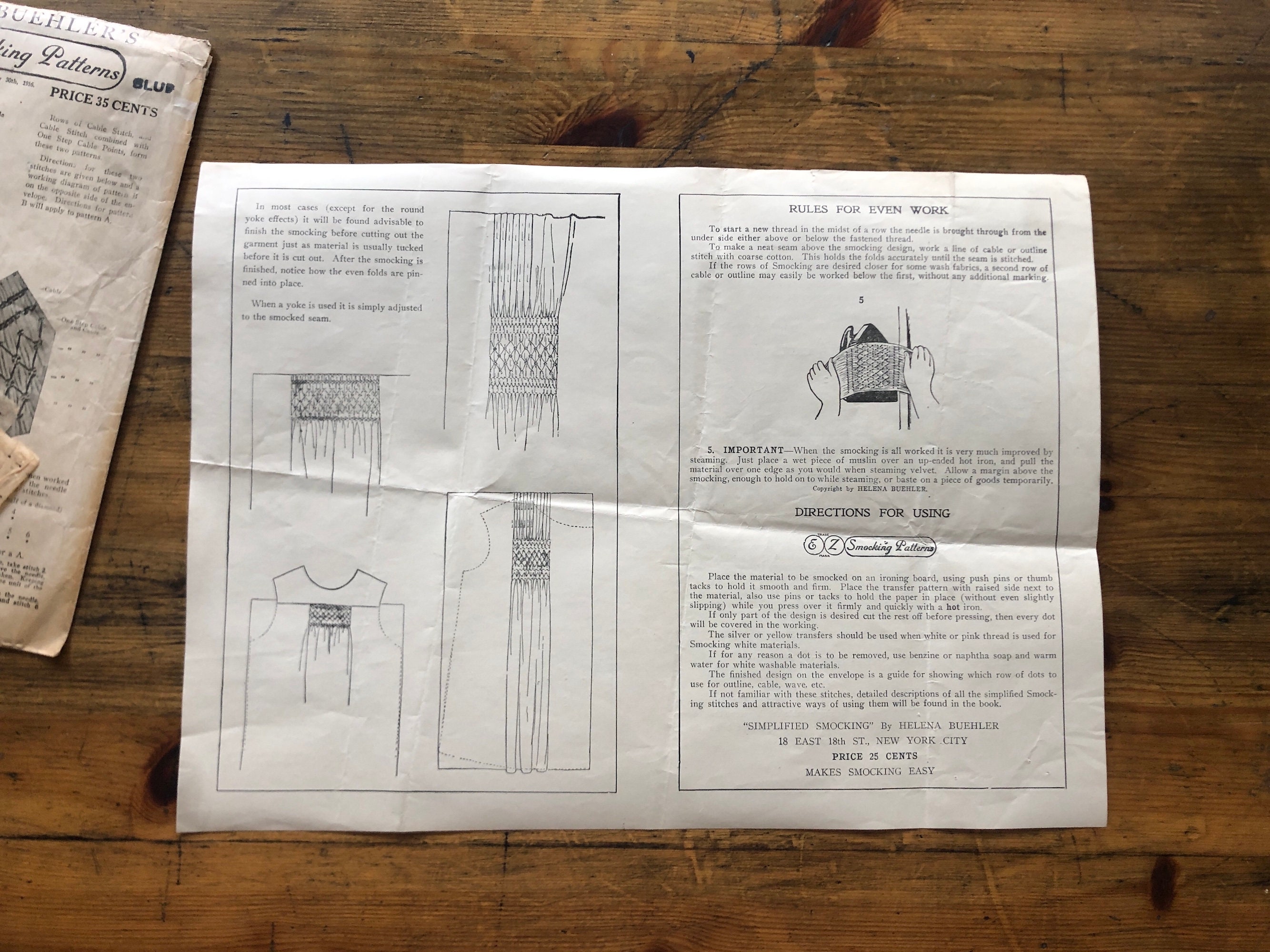 1920s Smock Dots Transfer Original 20s Houswife Paper Smocking Transfer