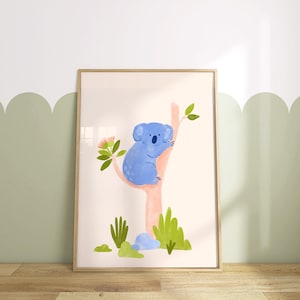 Printable Koala Wall Art Poster. Australian Animal Nursery Decor. Neutral Children&#39;s Print. Digital Download