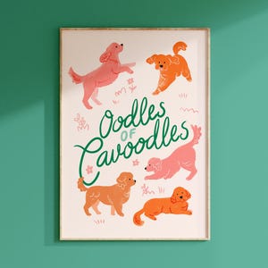 Cavoodle, Cavapoo Wall Art Poster. Cute Dog Art Gift for Cavoodle Lover. Children&#39;s Nursery Print.