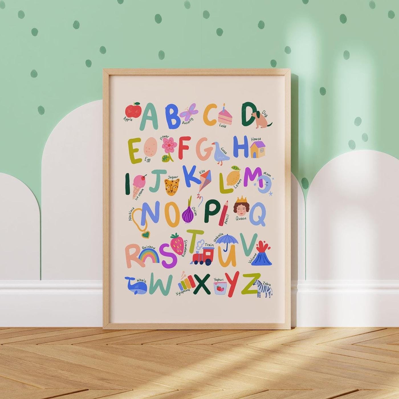 Digital Download Alphabet Poster for Children's Nursery. ABC Bright ...