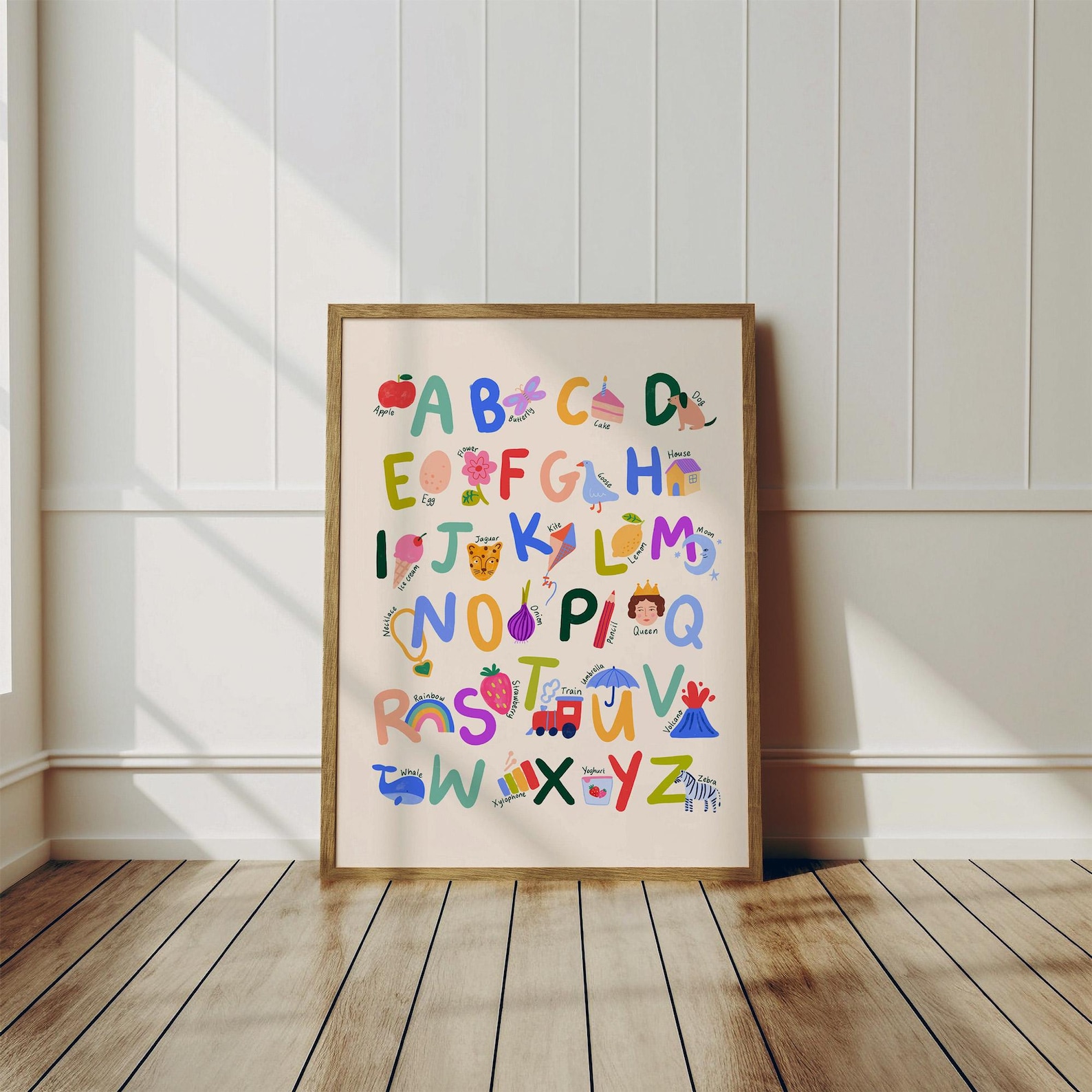 Digital Download Alphabet Poster for Children's Nursery. ABC Bright ...