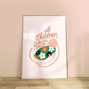 All Children Deserve Peace Poster. Free Palestine. Ceasefire Now. Fundraiser. Printable Digital Download