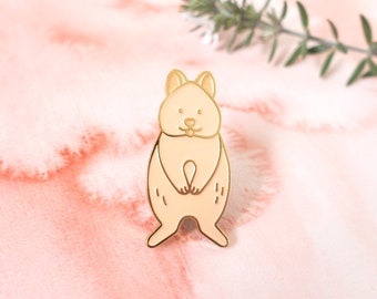 Enamel Pin: Quokka, Pink & Gold, Soft Lapel Pin