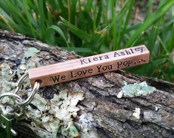 Hand Stamped Copper Bar Keychain - Personalized Father's Day Gift