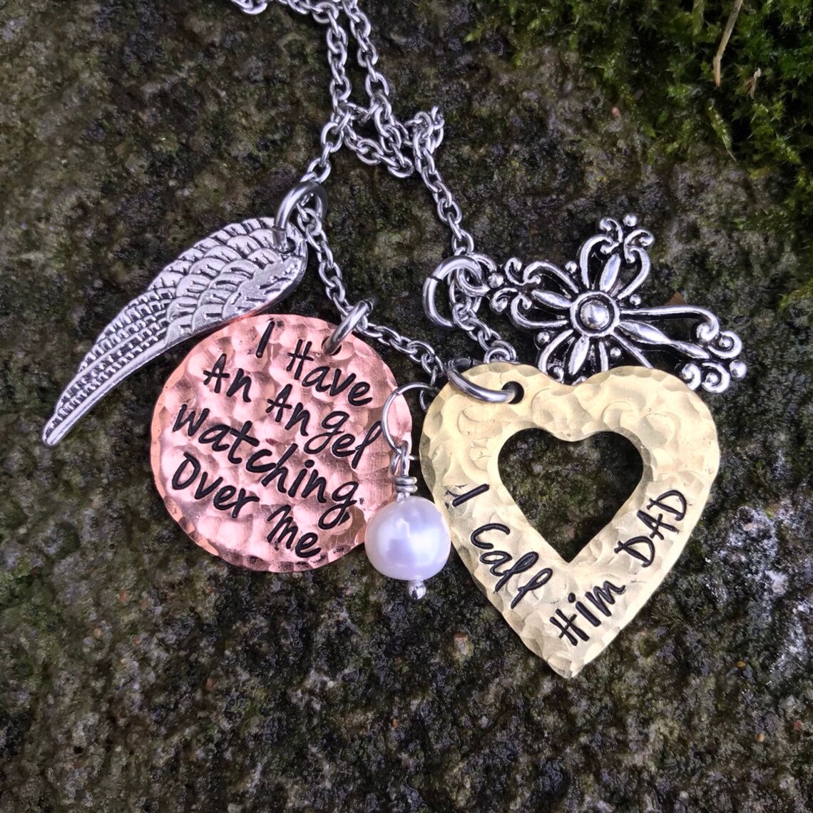 Hand Stamped Memorial Necklace I Have an Angel Watching Over - Etsy