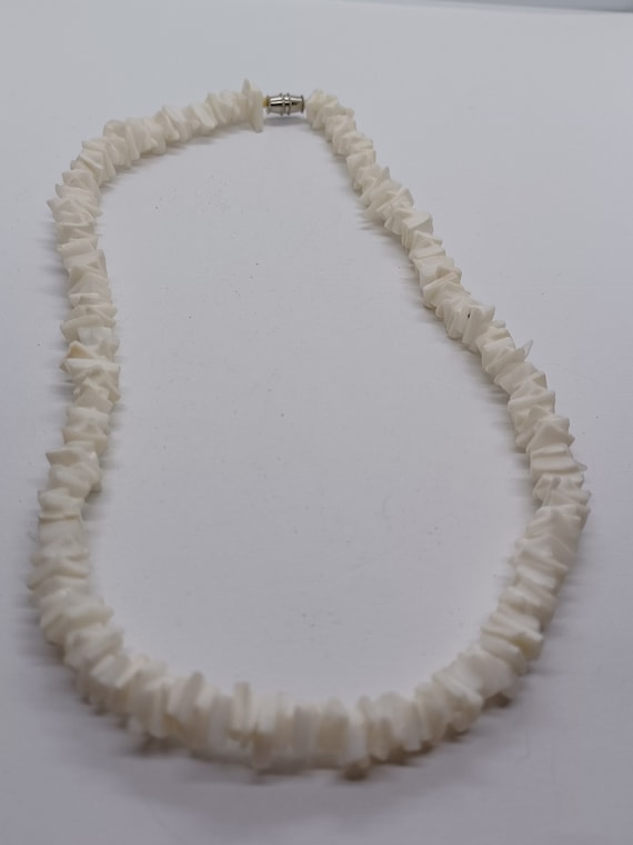 Hawaiian beach white puka shell necklace