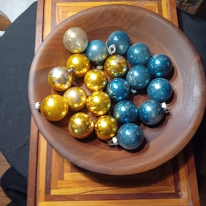 Vintage 20 Shiny Brite and Made in USA ornaments.