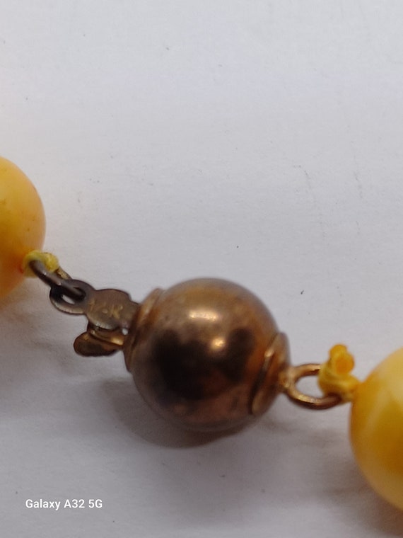 Vintage 14k 18 inch golden pearl necklace - image 3