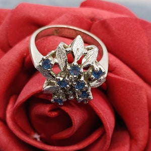 Vintage sterling silver sapphire ring size 8