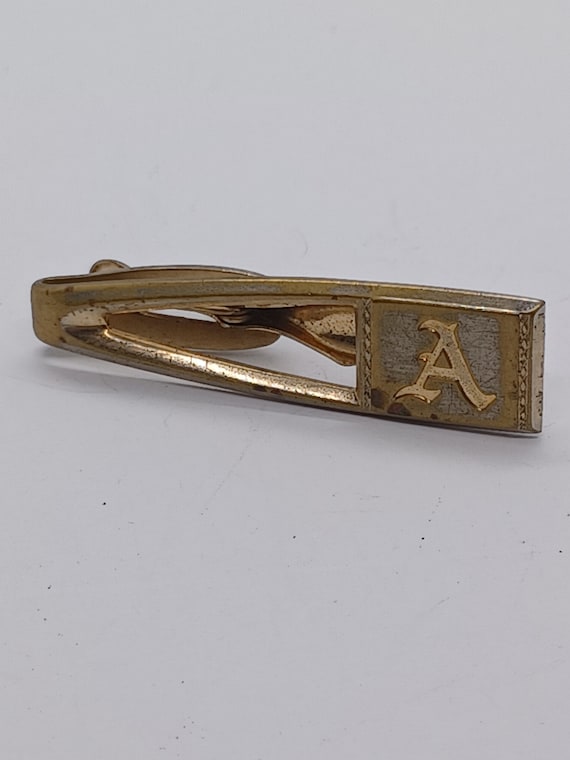 Golden Hickok men's tie clip With a monogram a - image 1