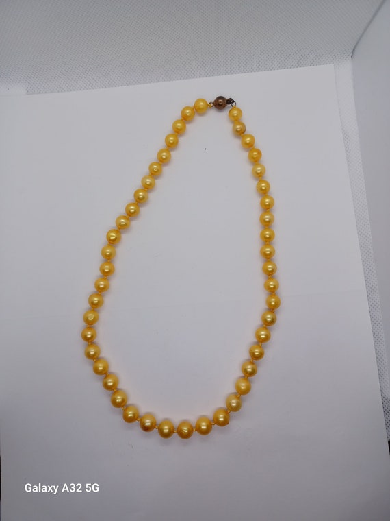 Vintage 14k 18 inch golden pearl necklace - image 5