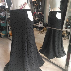 Tribal fusion black skirt with stars