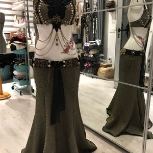 Dark gold tribal fusion skirt