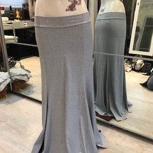 Mermaid skirt grey silver tribal fusion bellydance