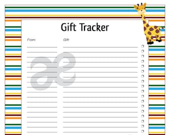 Printable Shower Page: Gift Tracker - Instant Download Jungle