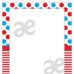Printable Shower Game: Instant Download Seuss BORDER ONLY- 8x10
