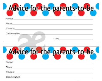 Printable Baby Shower Activity: Advice - Instant Download Seuss