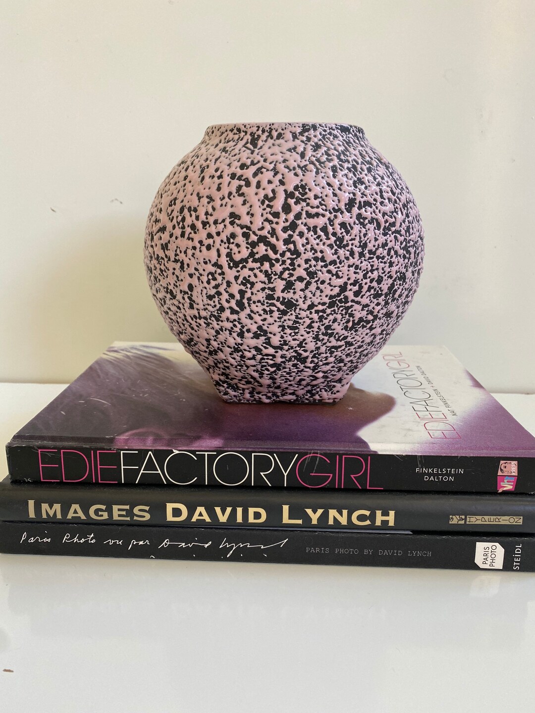 Vintage Kenwood Pottery Vase MCM Pink Black Etsy