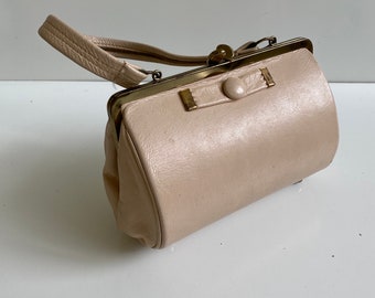 Vintage 1960s Deerskin Handbag Beige