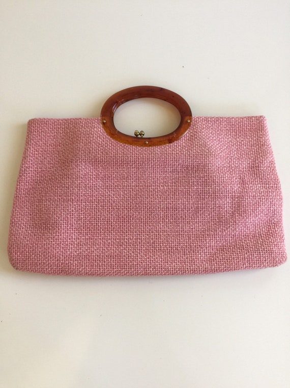 Vintage Pink Tweed Handbag JR Florida USA 1960s