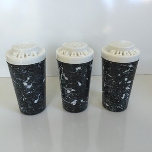 Vintage Set of Shakers Mid Century Black and White