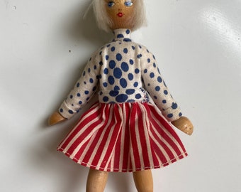 Vintage Wooden Doll Poland Handmade