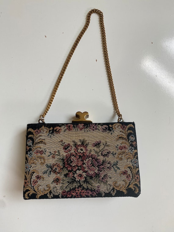 1930s 40s Tapestry Purse Small - image 2