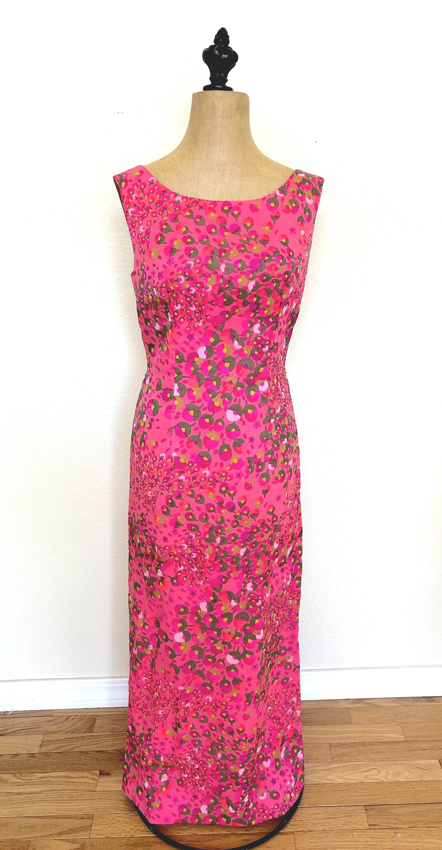 hot pink formal dress A Line V Neck Backless Hot Pink Prom Dresses, Open Back Hot Pink Long –  jbydress main image 0