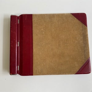 Carpeta de contabilidad Wilson Jones Co., libro de contabilidad vintage de oficina, años 40, de pana de cuero, con llave
