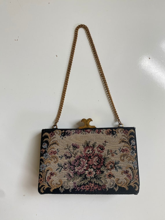 1930s 40s Tapestry Purse Small